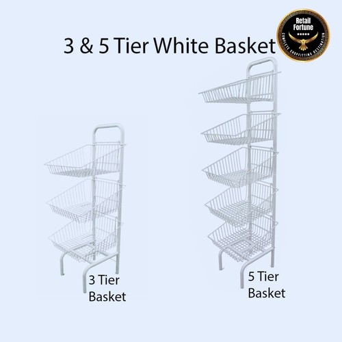 Tier basket stand white - &,