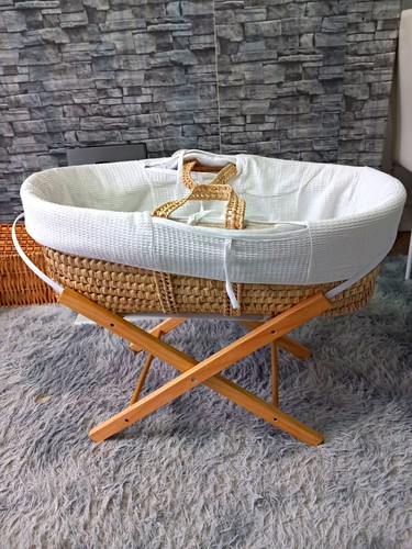Wicker oval moses basket set - oval,