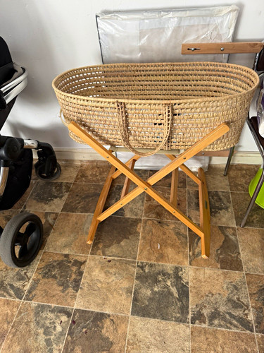 Oval wicker moses basket with - wicker,