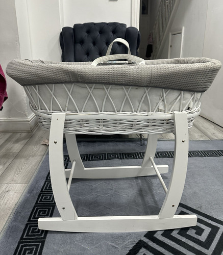 Grey wicker moses basket - grey,