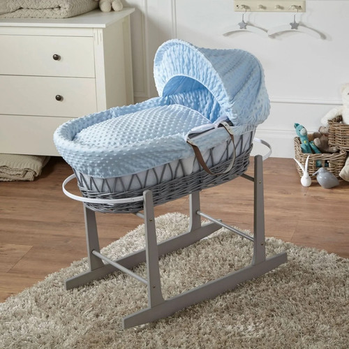 Blue dimple grey wicker baby - blue,