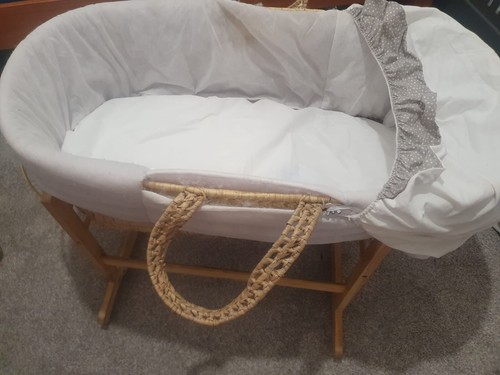 Natural woven moses basket - woven,