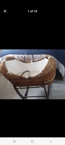 Wicker rocking moses basket - wicker,
