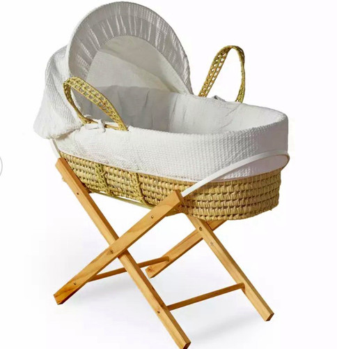 Wicker oval moses basket with - wicker,