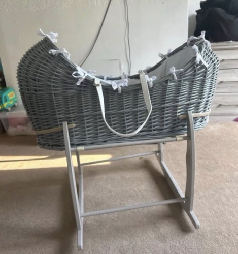 Baby grey rocking moses - grey, basket
