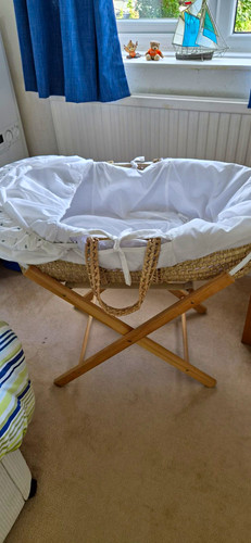 Wicker moses basket white - wicker,