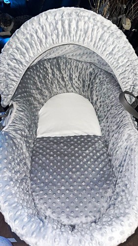 Grey oval moses basket set - grey,