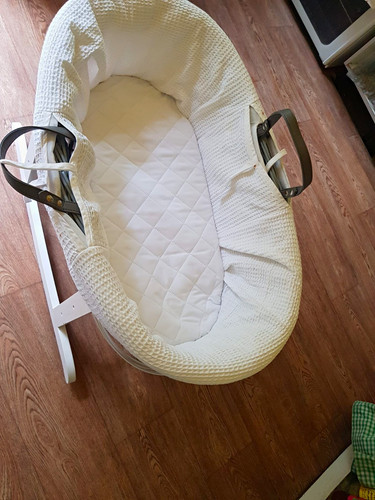 White wicker oval - white, basket