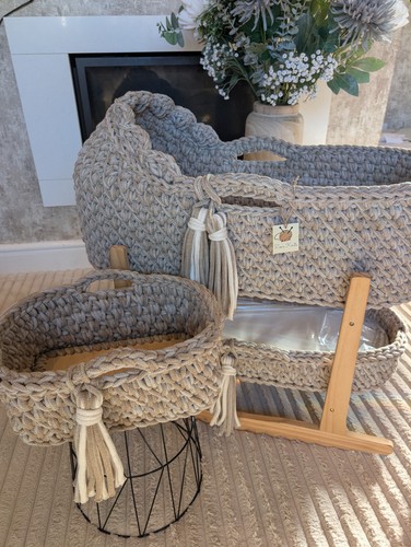Crochet moses basket - basket, set
