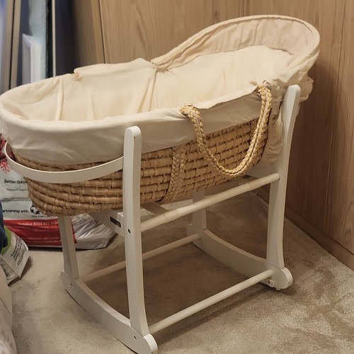 Wicker oval moses basket with - wicker,